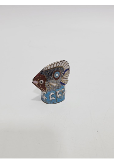 Antika Cloisonne Minyatür Balık 5,2x4,7cm 143