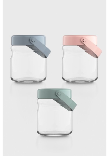 Renga Macro 900 Ml 3'lü Cam Kavanoz Seti 131061 Renkli Renkli