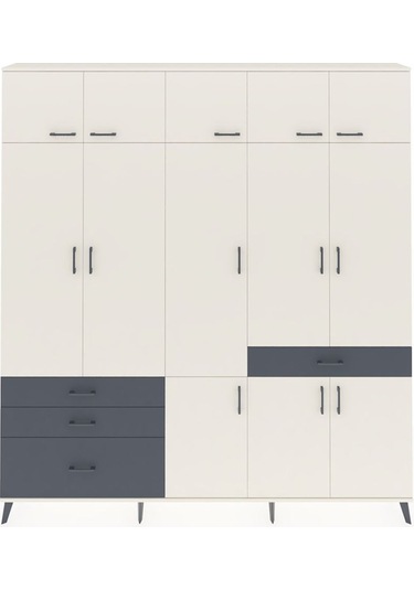 Arges Dolap 8 Raflı 4 Çekmeceli 3 Askılı 220x30x243 Aytaşı-aytaşı/antrasit Aytası/antrasıt Arges Dolap 8 Raflı 4 Çekmeceli 3 Askılı 220x30x243 Aytaşı-aytaşı/antrasit Aytası/antrasıt