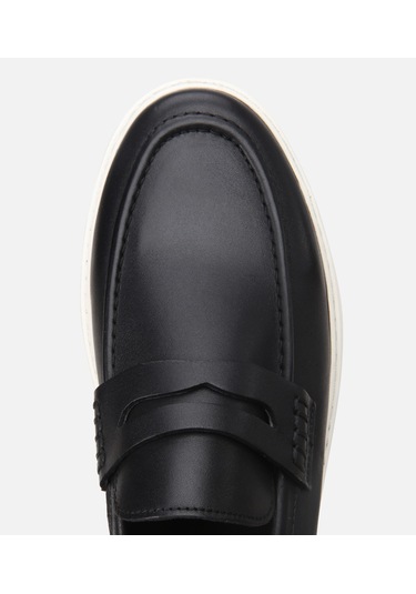 Hotiç Erkek Deri Siyah Topuk Detaylı Şık Günlük Loafer 02ayh305430a100 Siyah