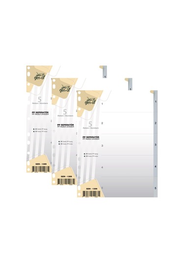 Gen Of Ayraç Seperatör 1 5 Rakamlı 3 Adet Gen 1309