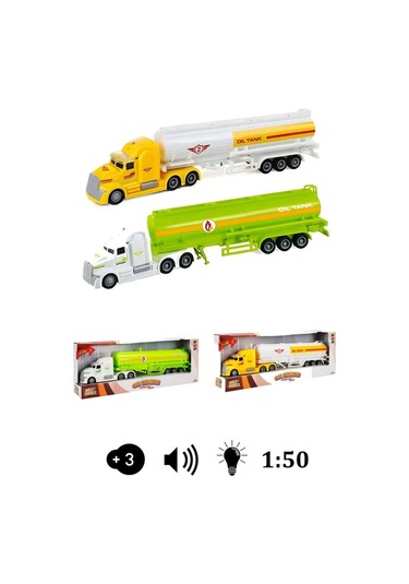 Sesli Ve Işıklı Sürmeli Oyuncak Yakıt Tankeri Maxx Wheels 1:50 Araba