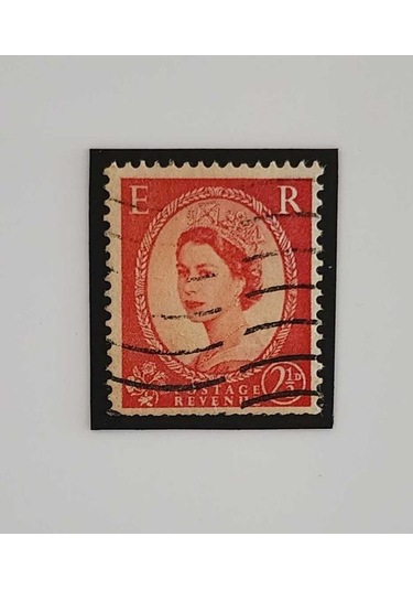 Birleşik Krallık Damgalı Pul Magnet. Kraliçe Iı. Elizabeth Portreli İngiltere.