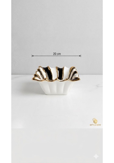 Kare Kase Siyah-beyaz 20 Cm - Lüks İkramlık & Dekoratif Obje