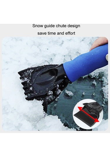 Sones Araca Monteli Kar Küreği Buz Çözücü Temizleme Aleti, Renk: Mavi+eldiven