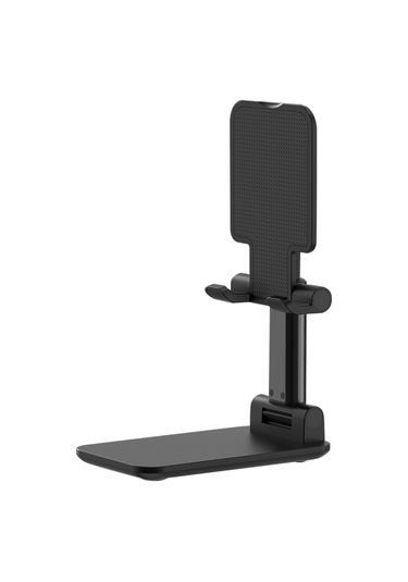 Kosona T9 Siyah Telefon Ve Tablet Tutucu - Katlanabilir Yükseklik Açı Ayarı - Dışarıdaki Kaydırma Önleyici - 12.5kg Yük Kapasitesi Siyah