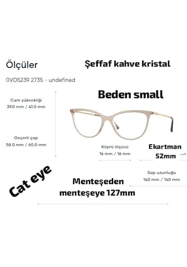 Vogue Vo5239 2735 52ekt Small Kadın Mavi Işık Korumalı Ekran Gözlüğü Şeffaf - Kahverengi