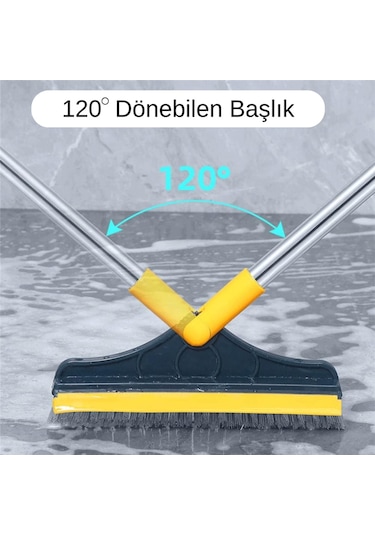 Temizleme Fırçası Zemin Araba Ev Sihirli Fırça Süpürge Uzun Saplı Çekpas Çift Fırçalı Çekçek