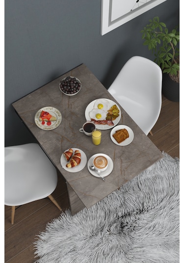 Fulya Duvara Monte Katlanabilir Pratik Yemek Masası Balkon Gri