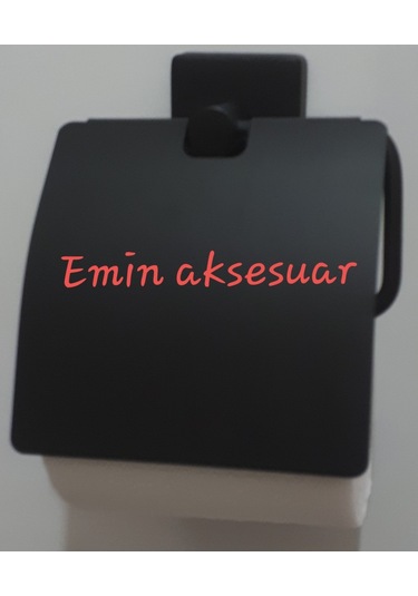 Tuvalet Kağıtlık Kapaklı Kare Tabanlı Mat Siyah