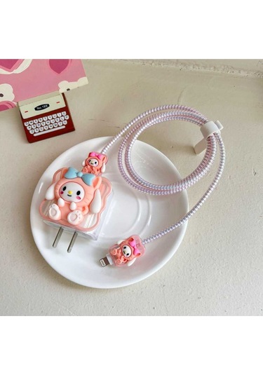 Iphone 18w/20w Uyumlu Şarj Kablosu Ucu Ve Şarj Başlığı Kılıfı Kuromi 3