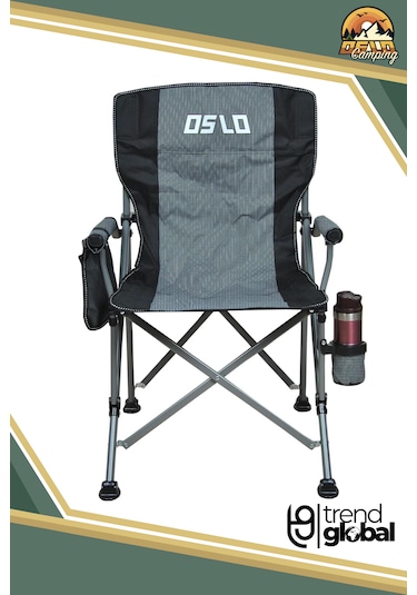 Oslo Lüks Katlanabilir Kamp Sandalyesi Gri