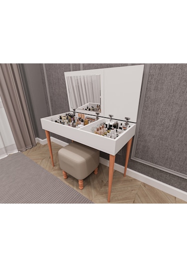 Asra Trend %100 Mdflam Aynalı Makyaj Masası Mam-01 Diğer