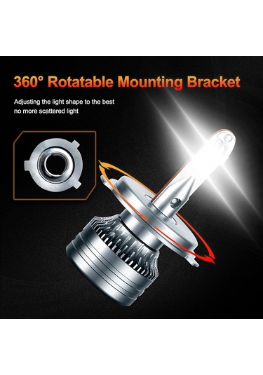 Reedark H4 Led Far Ampulü 3100lm 6000k Su Geçirmez 30w Araç Farı 2 Adet