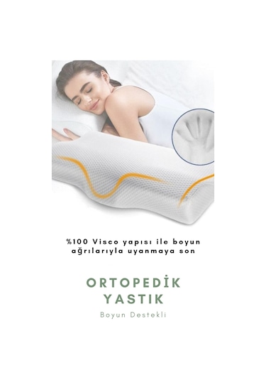 Conzaliza Boyun Destekli Ortopedik Yastık Beyaz
