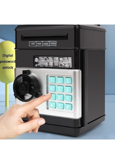 Tongxida Şifreli Kasa Çocuk Tasarruf Makinesi, Kırmızı-siyah Renk