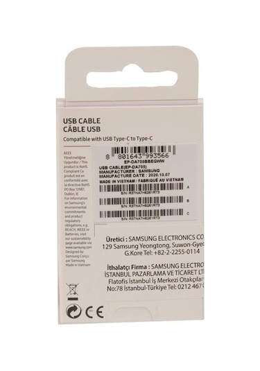 Galaxy S9 Type C Data Ve Şarj Kablosu 1M (534639801)