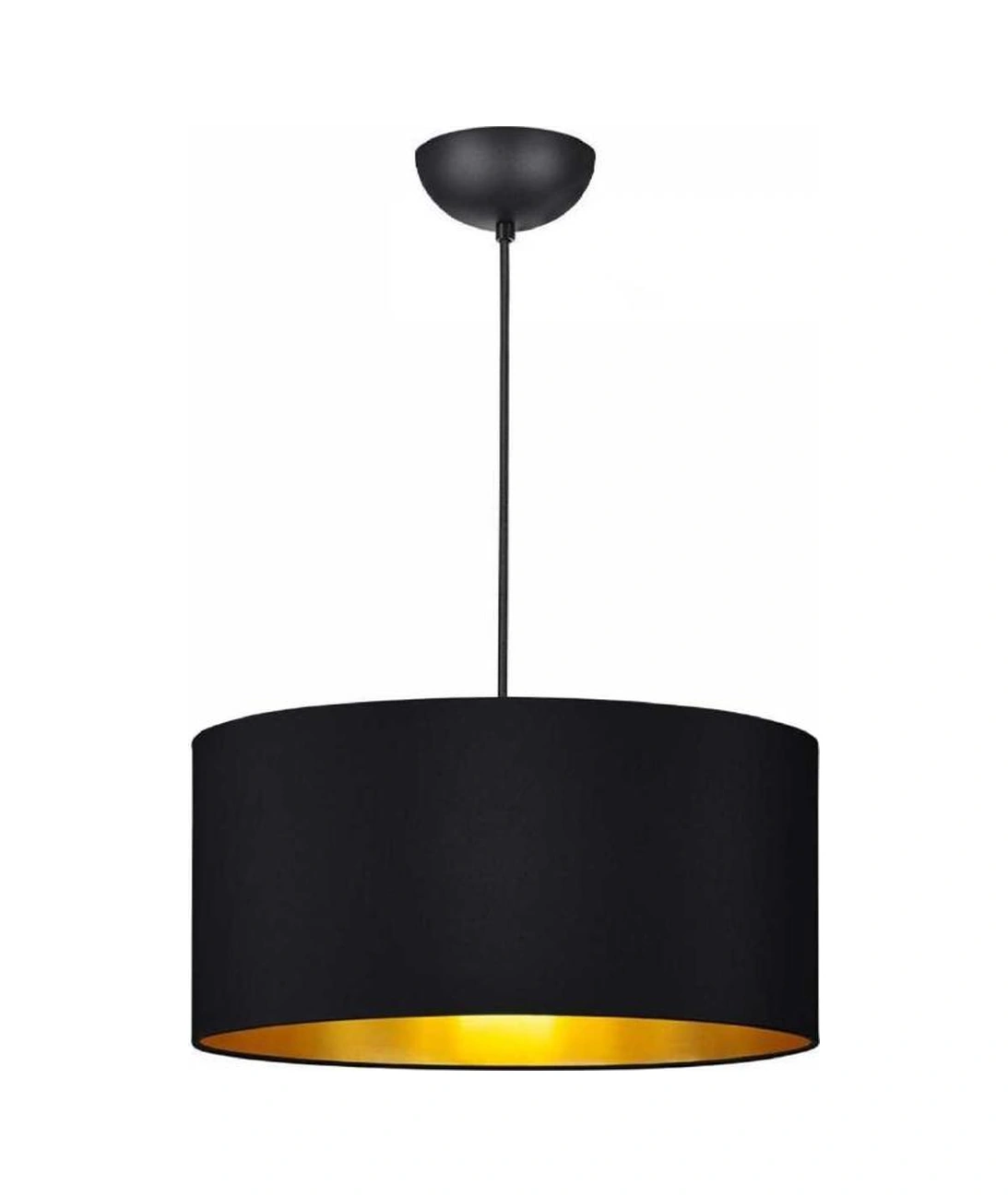 Exclusive Siyah Kumaş Büyük Boy Sarkıt İçi Gold Avize Siyah