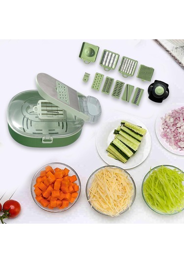 Suntek Patates, Sarımsak, Salatalık Için Pratik Sebze Doğrayıcı Yeşil