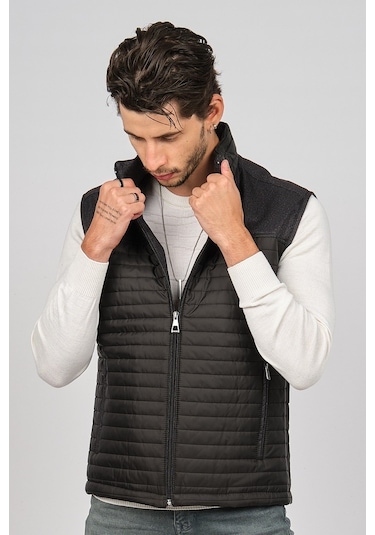 Daynax Erkek Içi Kürklü Cep Detaylı Yelek 492907 Siyah Siyah