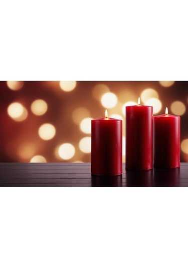 Soya Parafinli Kırmızı 1 Adet 72 Saat Yanma Süreli Çap:7 Cm Boy:10 Silindir Blok Mum Kırmızı Kirmızı