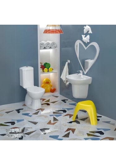 Turavit 1503 Çocuk Kanallı Alttan Çıkışlı Klozet Nkp Yavaş Kapak