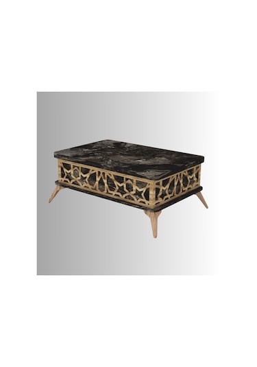 Zeren Akıllı Sehpa - Siyah Mermer Siyah Mermer