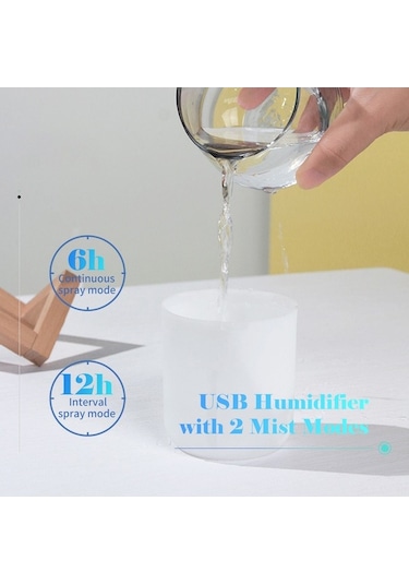 Novahub 330ml Pembe Taşınabilir Nemlendirici - 7 Renkli Led Işık, Sessiz, Ev & Araç Kullanımı