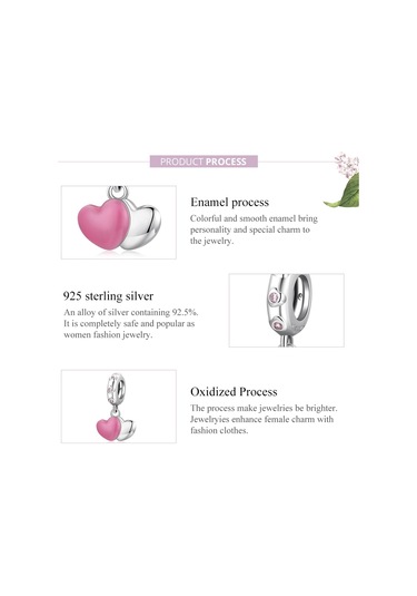 S925 Ayar Gümüş Çift Aşk Kolye Dıy Bilezik Kolye Aksesuarları Çok Renkli