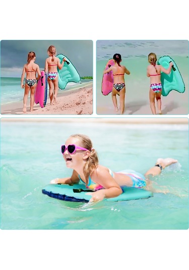 Geeksen Mavi Pvc-polyester Oxford Materyalinde 100 Kg Yük Taşıyan 69x52x13 Cm Şişme Sörf Tahtası