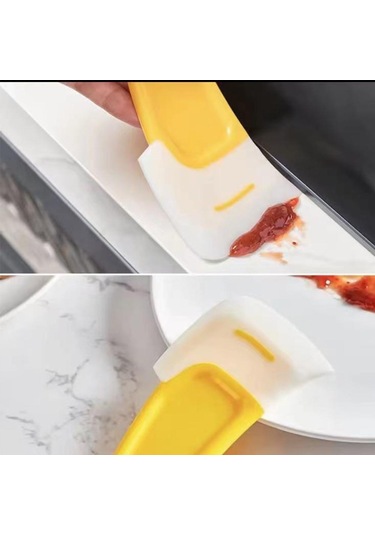 2 Adet Mutfak Kazıyıcı Yağ Leke Temizleme Silikon Spatula Kek Pişirme Pasta Alet Kirli Tava Pot Yemekleri Temizleyici Araçları