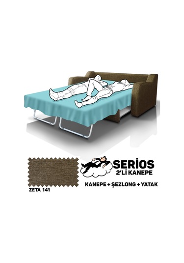 Serios Şezlonglu Yataklı Kanepe - Zeta 141
