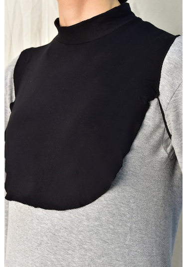 Tesettür Boyunluk Siyah Çok Renkli