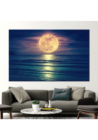 50x70cm 1 Parça Kanvas Tablo, Büyük Dolunay Kanvas Poster