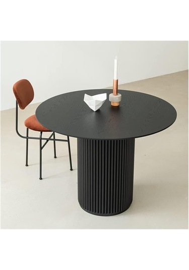 Breeze Yuvarlak Ahşap Bohem Masa 90x90 Siyah