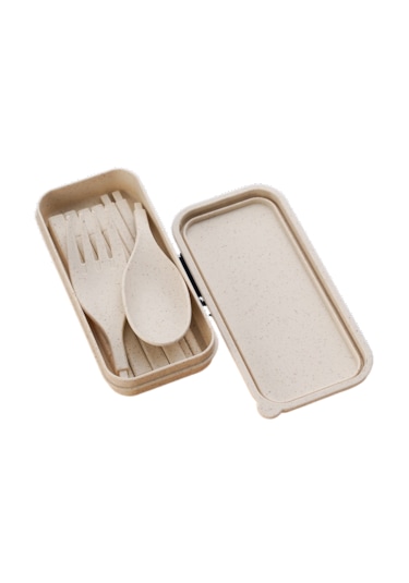 Çocuk Portatif Sofra Takımı Üç Parçalı Set-beyaz