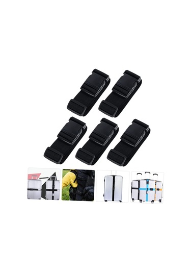 Hangfox Siyah Seyahat Bagaj Bağlama Kayışı - Pp Malzeme, Ayarlanabilir, Dayanıklı Kanca - 10 Adet Valiz Çantası Güvenlik Kayışı