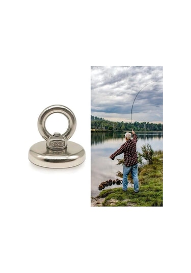 Ay Magnet Güçlü Halkalı Neodyum Pot Mıknatıs Çap 42mm Kurtarma