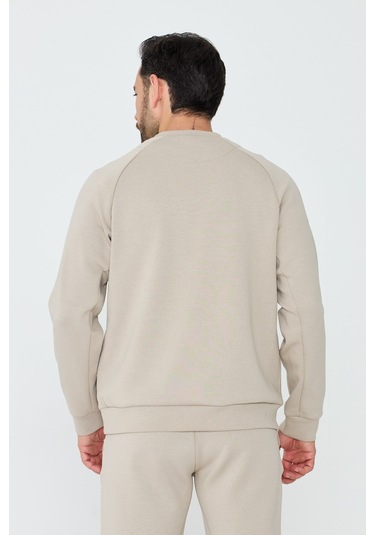 White Stone Bej Pamuklu Erkek Basic Sweatshirt Beıge