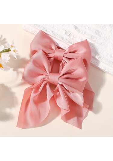 Willowhaven 2li Pembe Kırmızı Kurdeleli Saç Aksesuarı - Her Saç Ve Durum İçin Şık Okul Parti Kırmızı Pembe