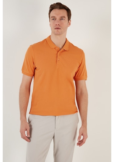Buratti Pamuklu Regular Fit Düğmeli Erkek Polo Yaka T Shirt 5902127 Hardal