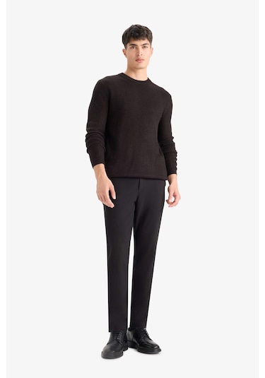 Defacto Standart Fit Bisiklet Yaka Triko Kazak C8814ax25wnbn497 Kahve