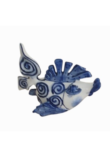 Seramik Sevimli, Büyük Mutlu Balık Dekoratifli Obje