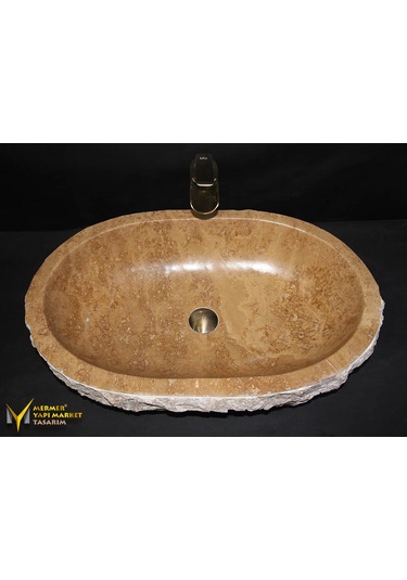 Noche Traverten Dikey Patlatma Lavabo