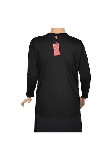 Hesna Kadın Umut Battal Beden Beş Düğmeli Cepli Penye Siyah Yelek Siyah