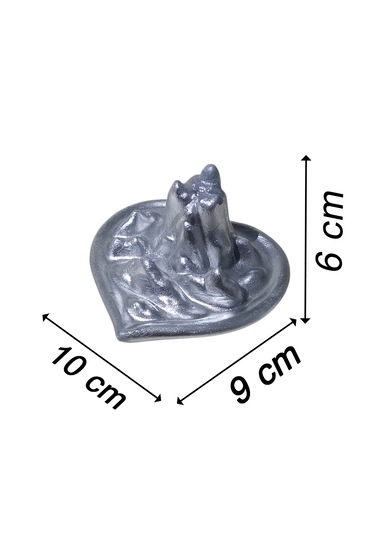 Kalp Şeklinde Himalaya Dağ Tasarımlı Geri Akış Tütsülük Gümüş