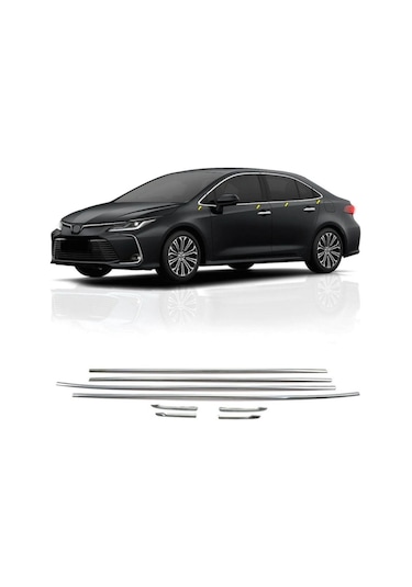 Toyota Corolla Uyumlu Krom Cam Alt Çıtası 2019 Sonrası 8 Parça