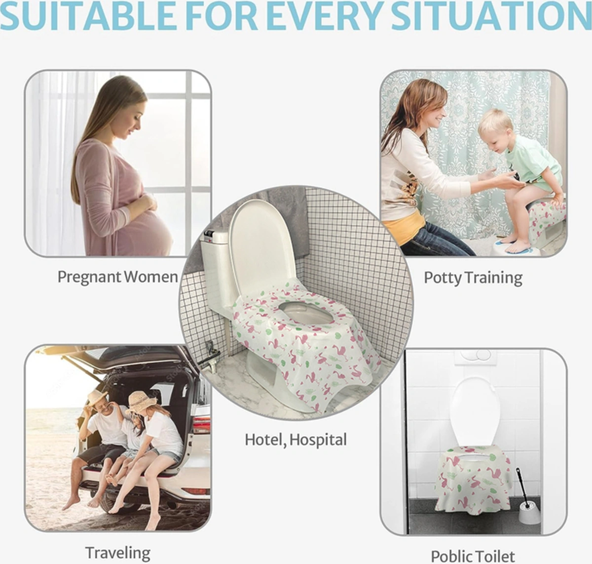 Hijyenik Kullan-at Klozet Kapağı Örtüsü 10 Lu Paket