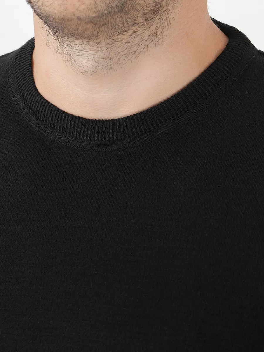 Rew Mark Düz Renkli Yün Kazak 98113913 Siyah