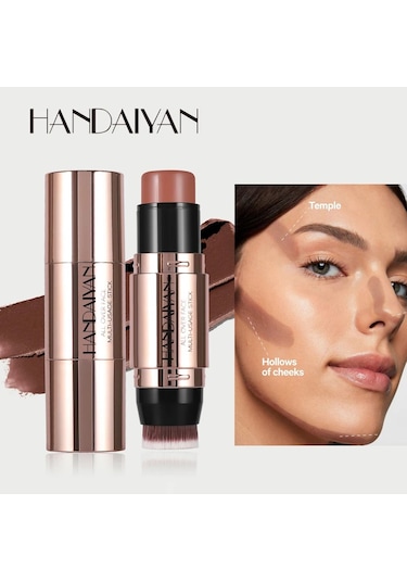 1 Pc Çift Kafa Yüz Bronzlaştırıcı Kontur Sopa Krem Makyaj Açık Koyu Gölge 04 C01